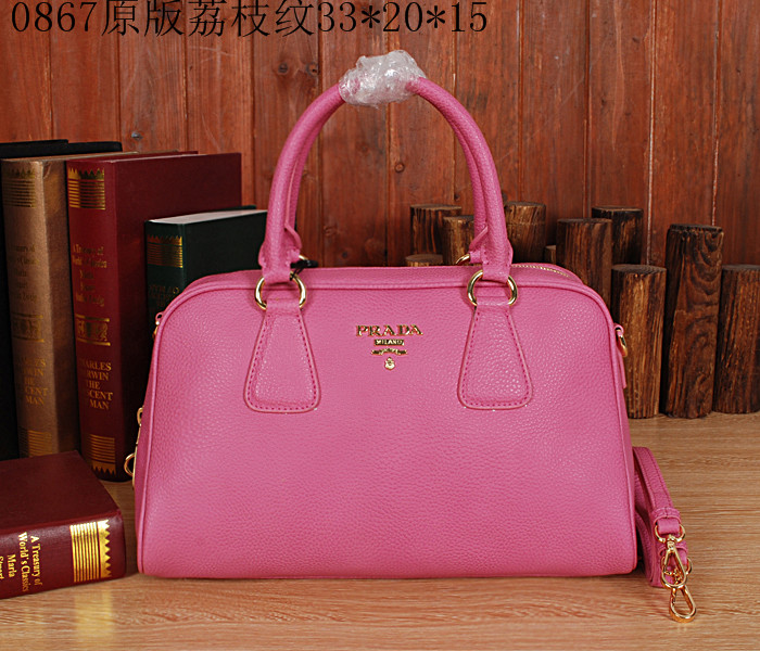 Prada borsetta in pelle rosa ciliegia 0867